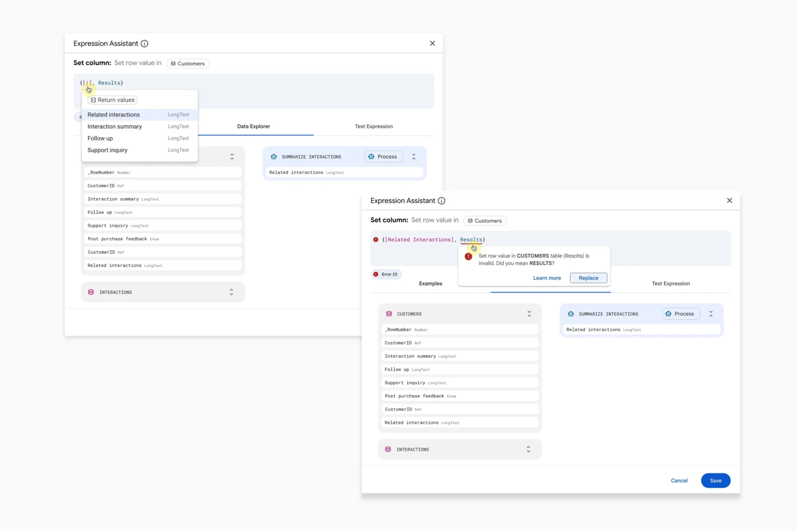 Data context, inline error resolution catching a mistake before it propagates