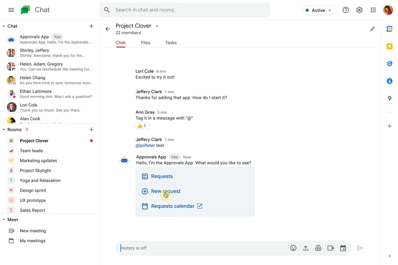 A platform app surfaced inside Google Chat